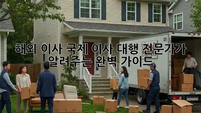 해외 이사, 국제 이사 대행 전문가가 알려주는 완벽 가이드
